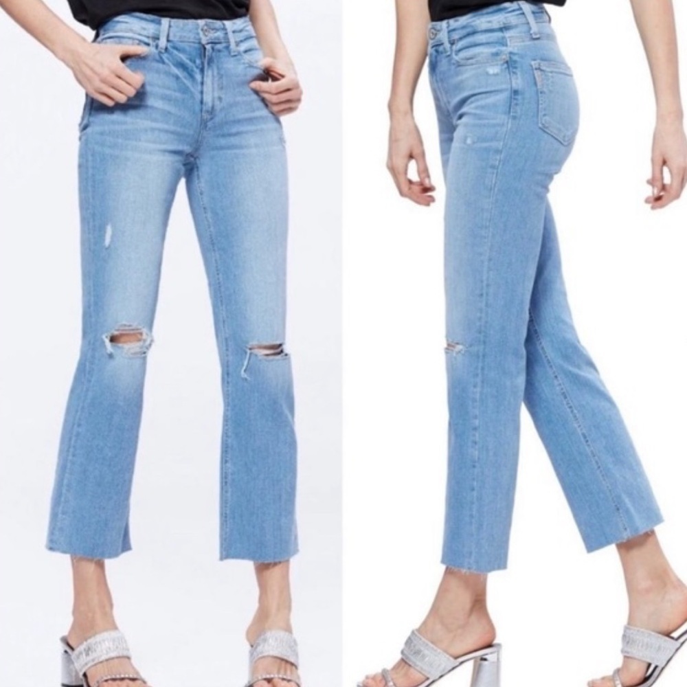 Paige Atley Ankle Flare Jeans Light Wash Shade 55 Size 28 N2